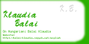 klaudia balai business card